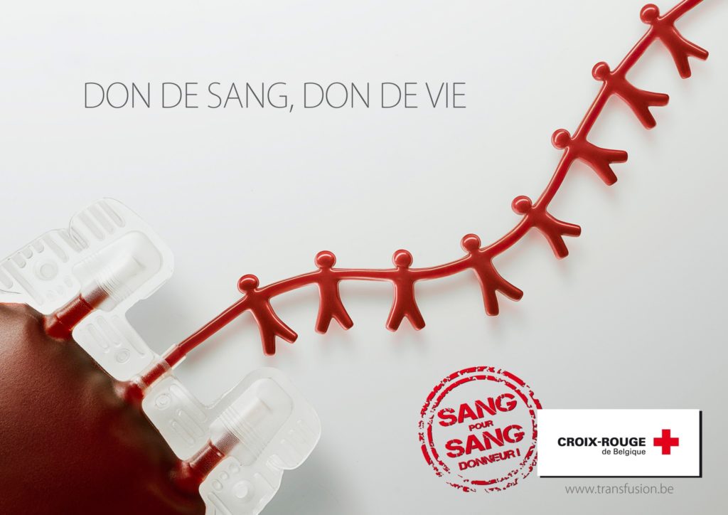 Don de sang, don de vie, le slogan sur une affiche