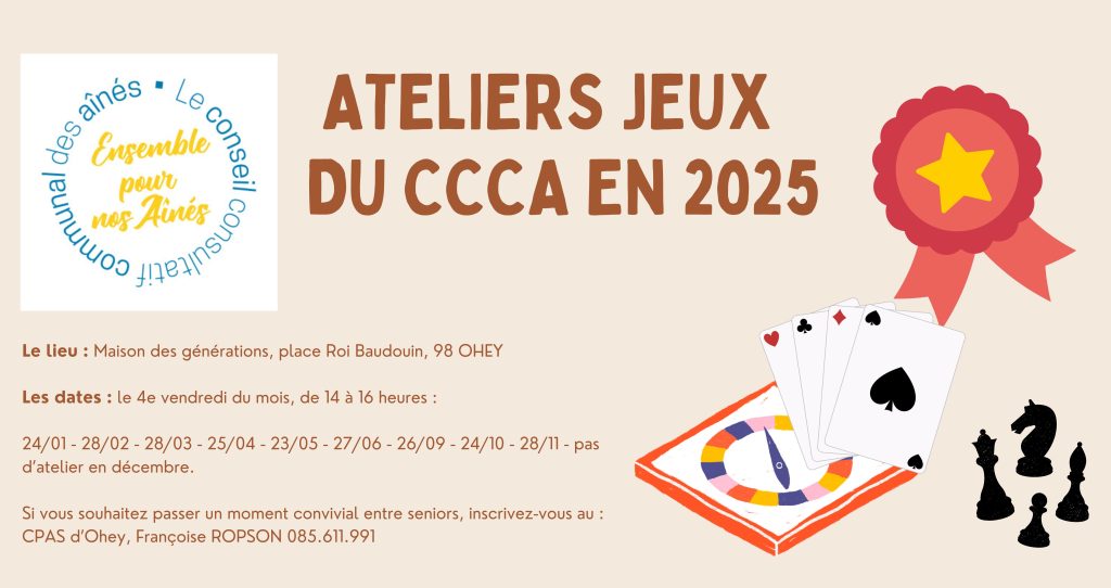 Affiche des Ateliers JEUX du CCCA pour 2025