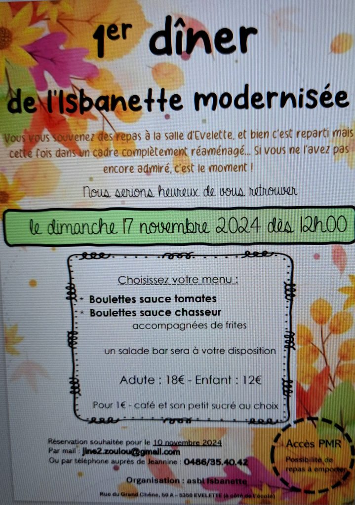 premier dîner dans cette salle modernisée 