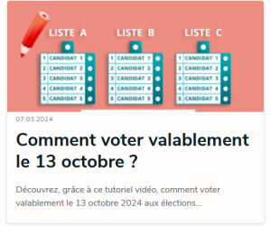 Élections du 13 octobre >> Comment voter valablement ?