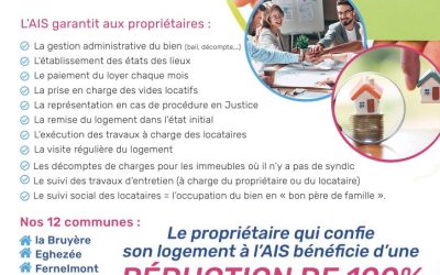 Le propriétaire qui confie son logement à l’AIS bénéficie d’une réduction de 100% du précompte immobilier