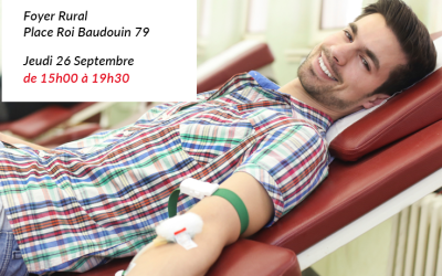 Collectes de sang mobiles (jeudi 26/09/2024 de 15h à 19h30)