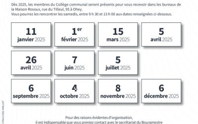 Permanences du Collège communal en 2025